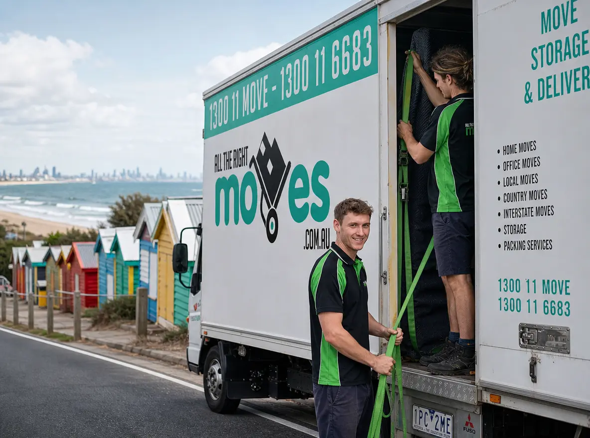 Local removalists preparing a moving truck